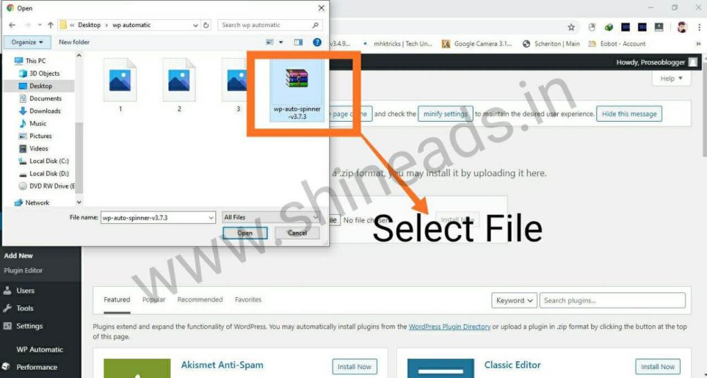 How to install WordPress Auto Spinner GPL File