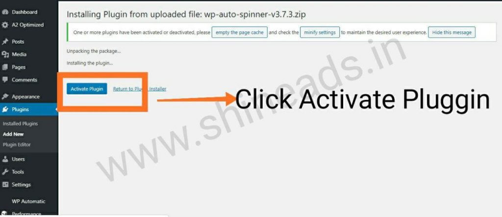Как установить файл WordPress Auto Spinner GPL
