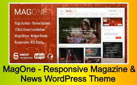 MagOne -­ Responsive Magazine & News WordPress Theme Free Download