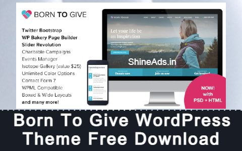 Born To Give WordPress Theme Free Download