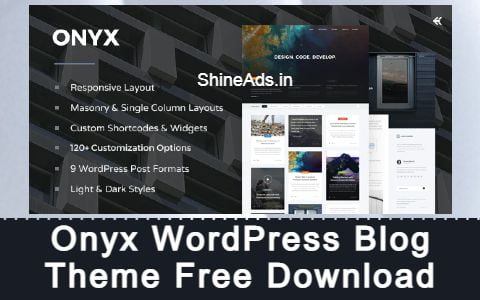 Onyx WordPress Blog Theme Free Download