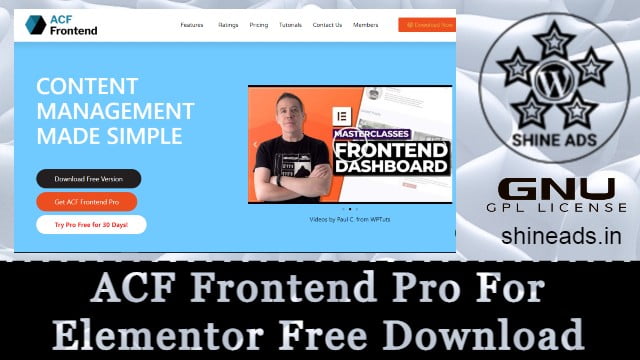 ACF Frontend Pro For Elementor Free Download