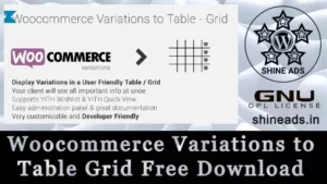 Woocommerce Variations to Table Grid Free Download