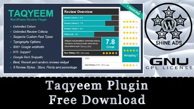 Taqyeem Plugin Free Download v2.7.0 [WordPress Review Plugin]