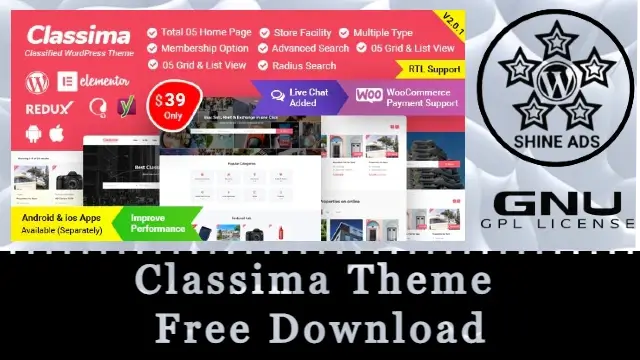 GPL Wordpress Plugins And Themes Classima Classified Ads WordPress Theme 
