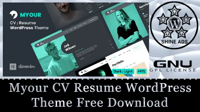 Myour CV Resume WordPress Theme Free Download