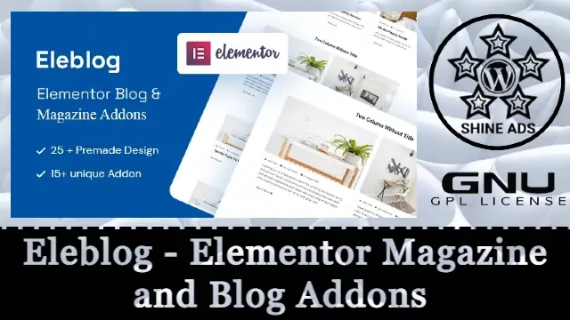 Eleblog - Elementor Magazine and Blog Addons Free Download
