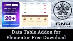 Data Table Addon for Elementor Free Download