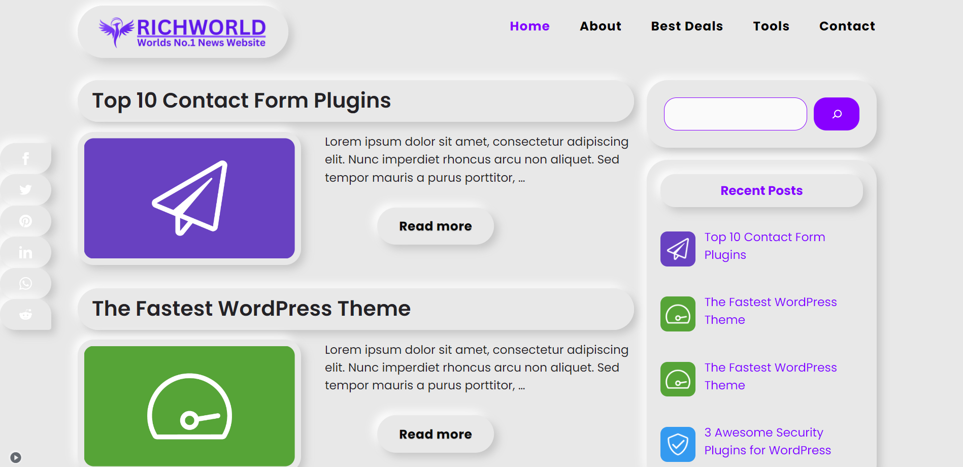 Generatepress Neumorphism Design Sample 2