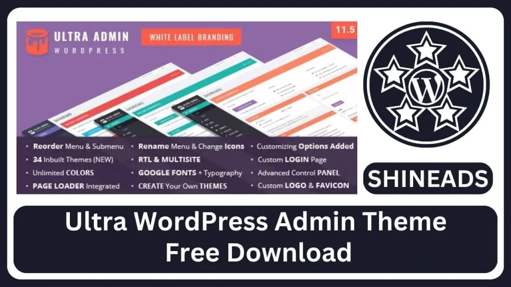 Ultra WordPress Admin Theme Free Download