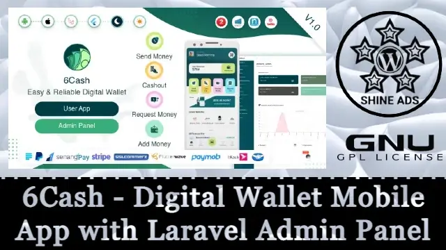 6Cash – Digital Wallet Mobile App with Laravel Admin Panel Free Download v3.0