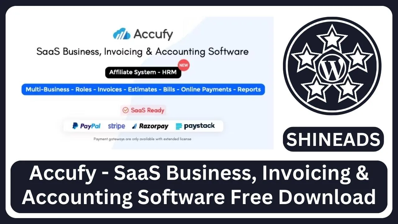 Accufy – SaaS Business, Invoicing & Accounting Software Free Download v2.8