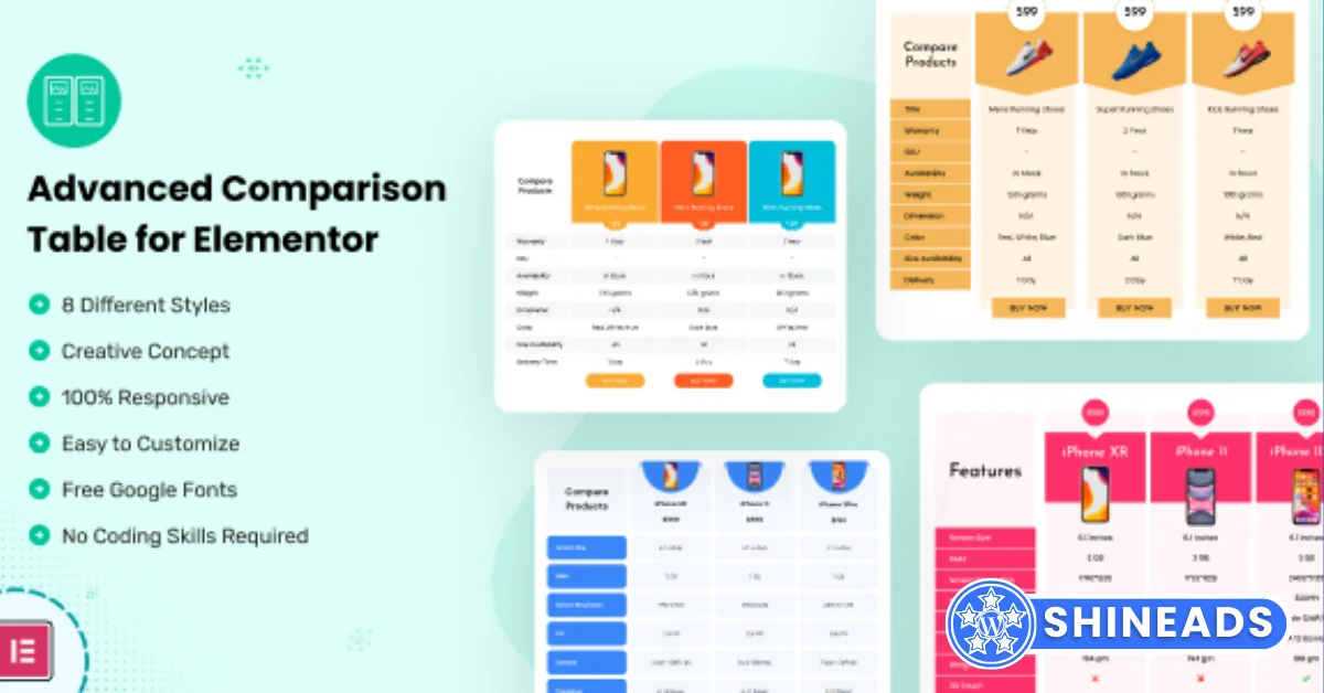 Advanced Comparison Table for Elementor Free Download v1.1