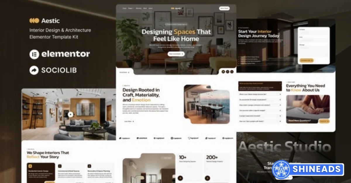 Aestic – Interior Design & Architecture Elementor Template Kit Free Download v1.0