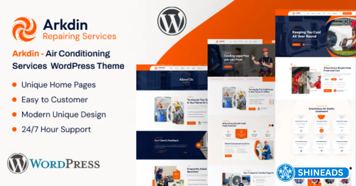 Arkdin Theme – Air Conditioning Services WordPress Theme Free Download v1.2