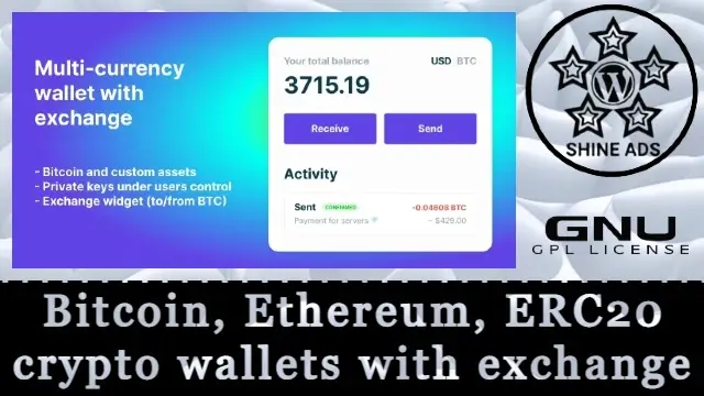 Bitcoin, Ethereum, ERC20 crypto wallets with exchange Free Download v1.1.1532