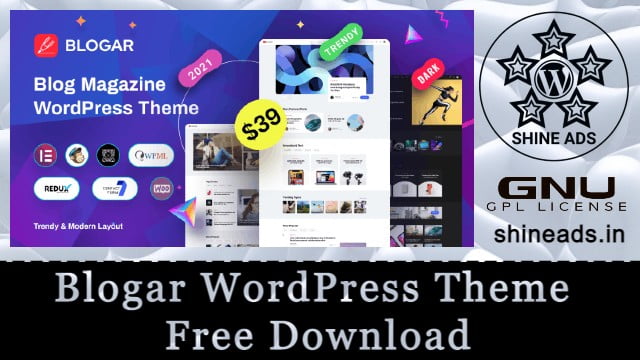 Blogar WordPress Theme Free Download v1.3.3