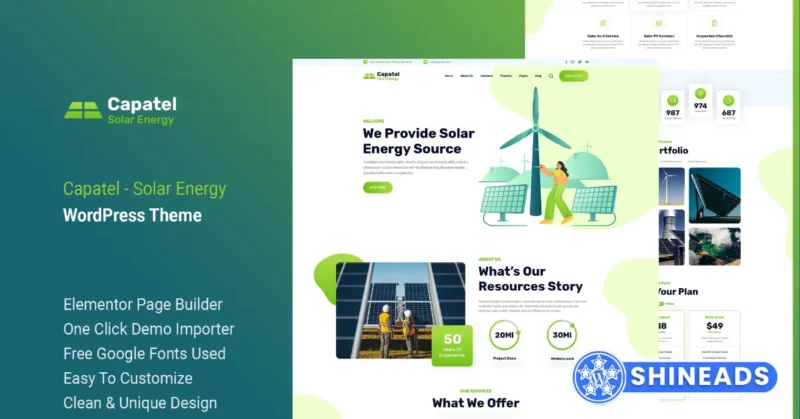Capatel – Solar Energy WordPress Theme Free Download 1.1.0