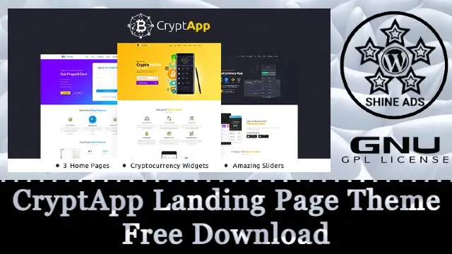 CryptApp Landing Page Theme Free Download v3.3