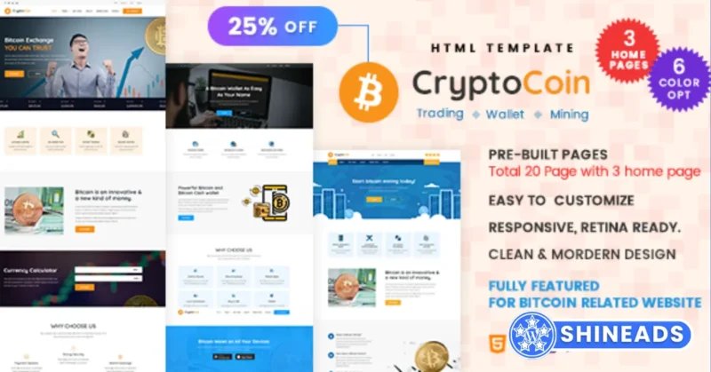 CryptoCoin – Bitcoin Crypto Currency Wallet and Mining Template Free Download 1.0.1