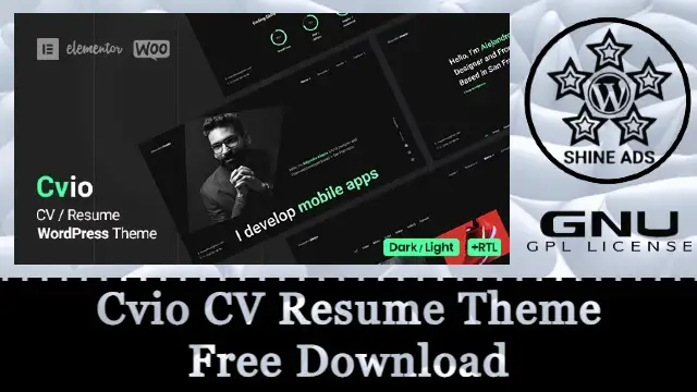 Cvio CV Resume Theme Free Download v3.4.0