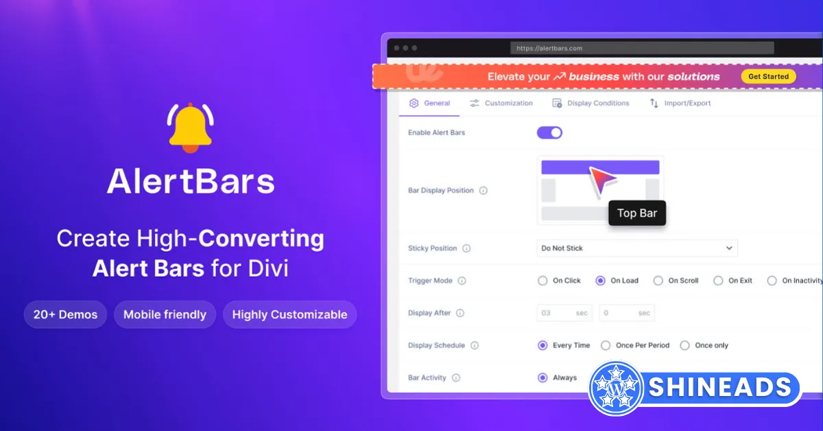 Divi Alert Bars Plugin Free Download v1.2.2