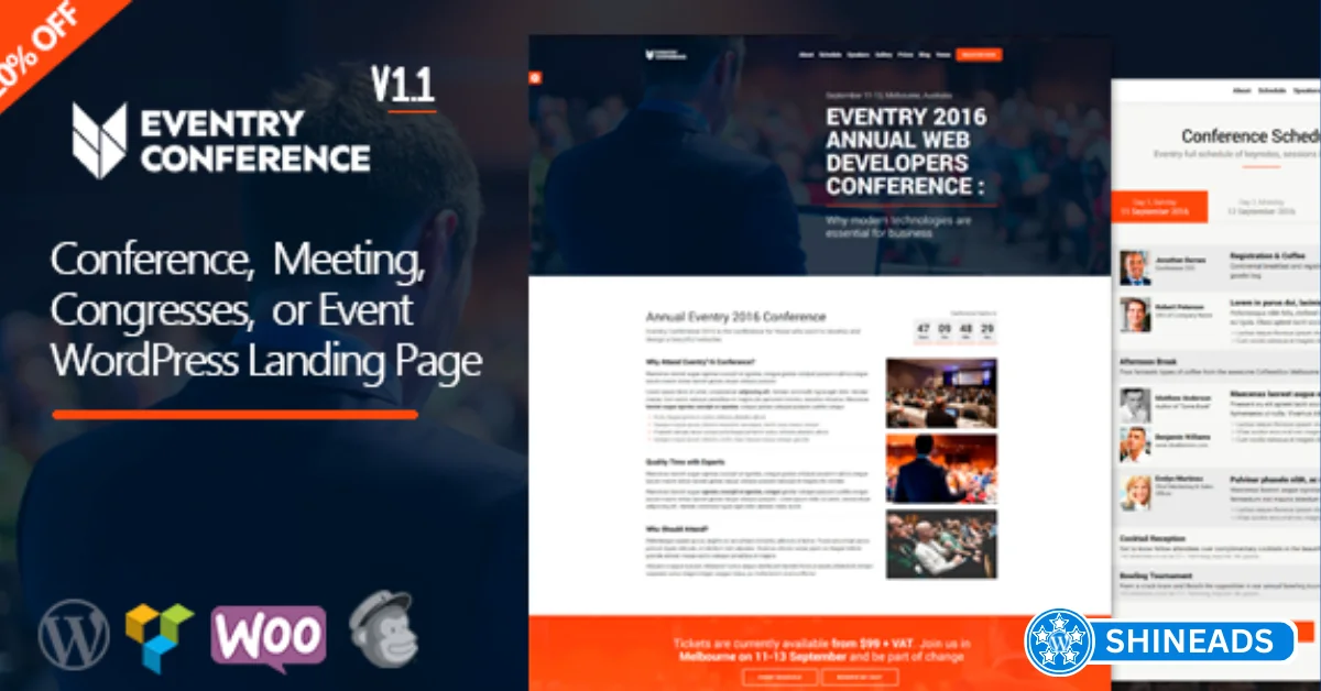 Eventry Theme – Conference Meetup Landing Page WordPress Theme Free Download v1.3.1