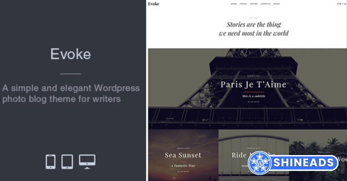 Evoke Theme – Photo Stories WordPress Blog Theme Free Download v2.5.6