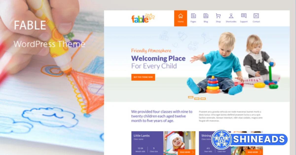 Fable Theme – Children Kindergarten WordPress Theme Free Download v4.4