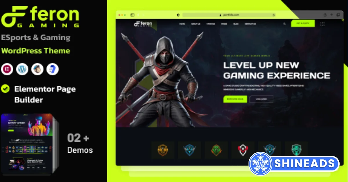 Feron – eSports and Gaming WordPress Theme Free Download v1.0.0
