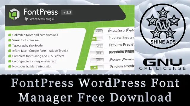 FontPress WordPress Font ManagerFree Download Free Download v3.4.8