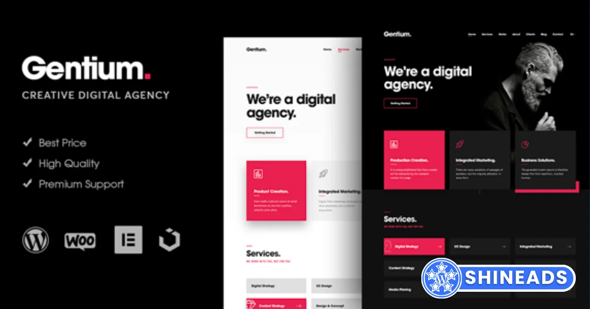 Gentium – A Creative Digital Agency WordPress Theme  Free Download v1.2.3