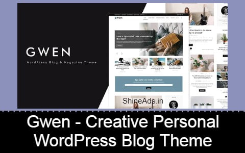 Gwen – Creative Personal WordPress Blog Theme Free Download