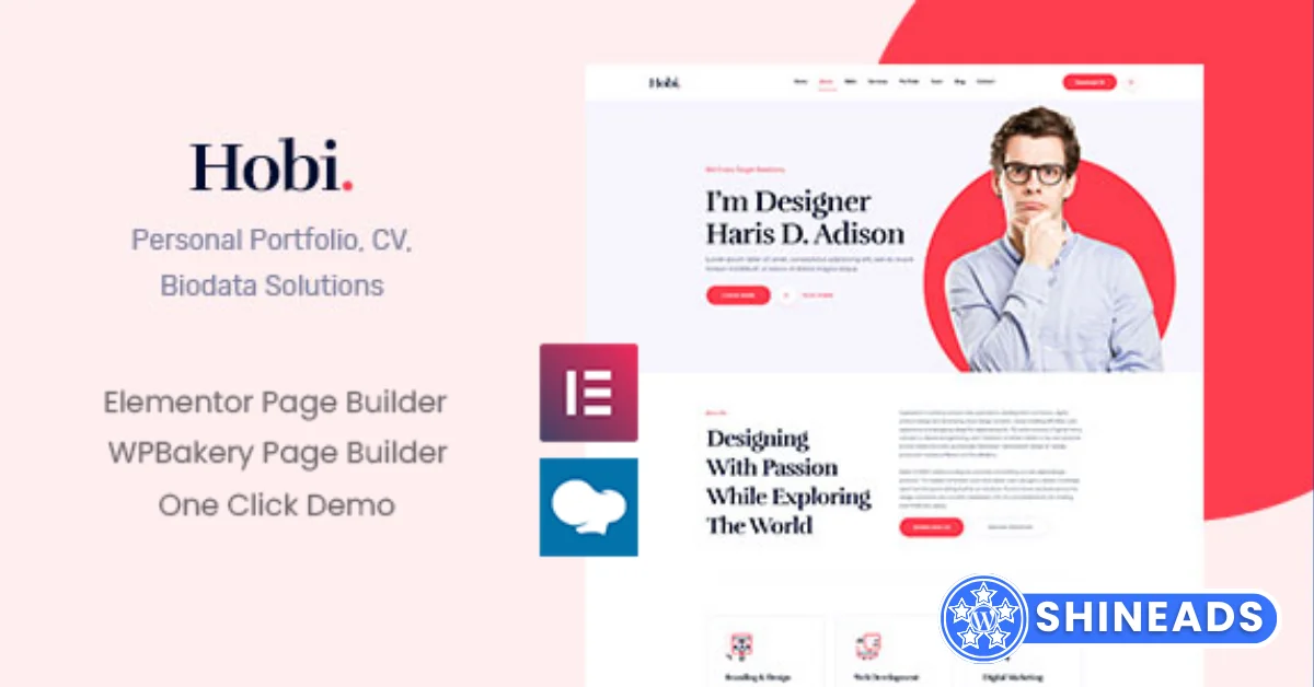 Hobi Theme – Personal Portfolio WordPress Theme Free Download v2.0.2