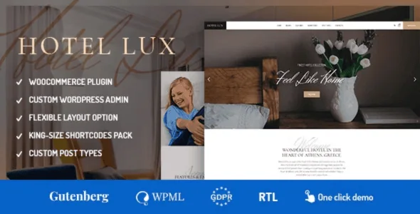 Hotel Lux WordPress Theme Free Download v1.3.3