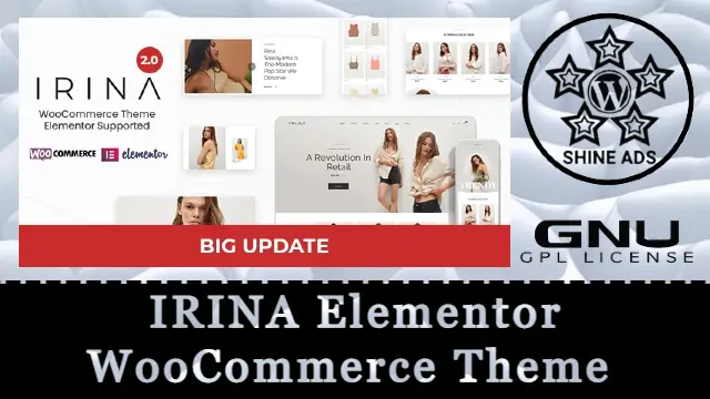 IRINA Elementor WooCommerce Theme Free Download v2.1.1