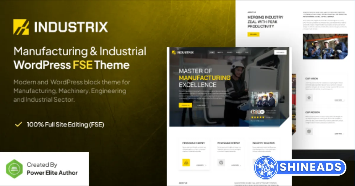Industrix – Manufacturing & Industrial Gutenverse FSE WordPress Block Theme Free Download v1.0.0