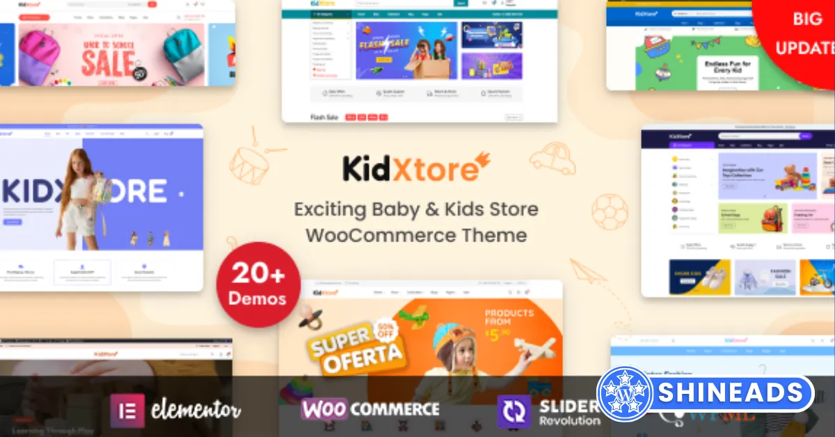 KidXtore – Kids Clothing and Toys Store Elementor WooCommerce WordPress Theme Free Download v2.7