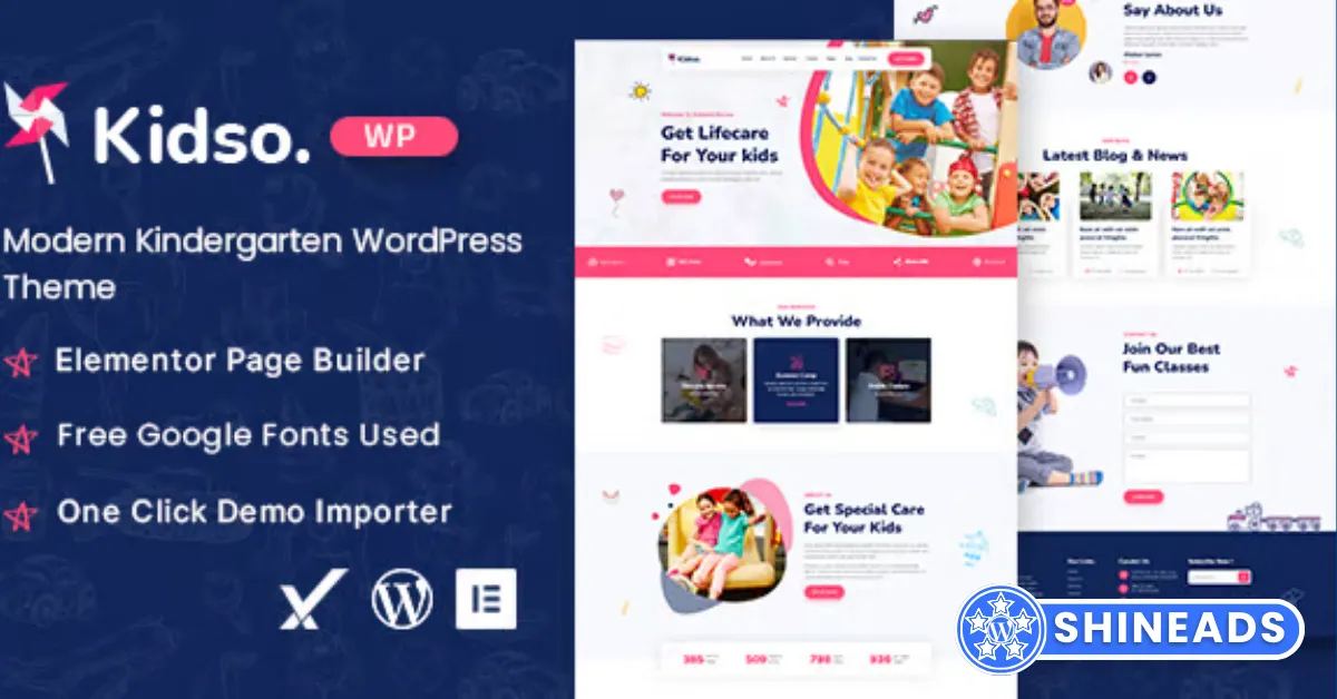 Kidso – Modern Kindergarten WordPress Theme Free Download v1.1.0