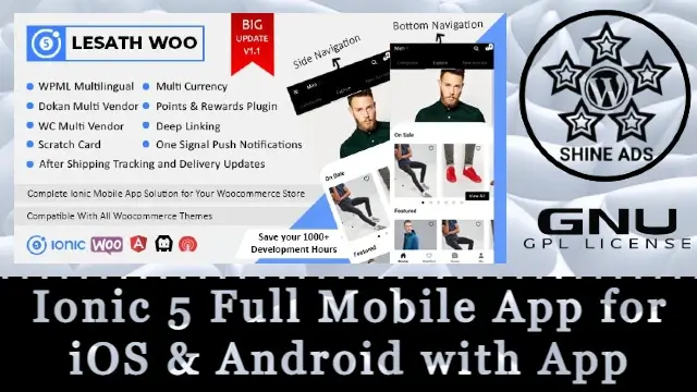 Lesath – Ionic 5 Full Mobile App for iOS & Android with App Setting WordPress Plugin Free Download