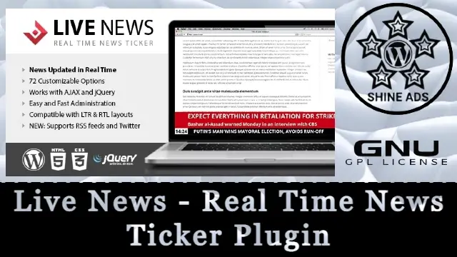 Live News – Real Time News Ticker Plugin Free Download v2.18