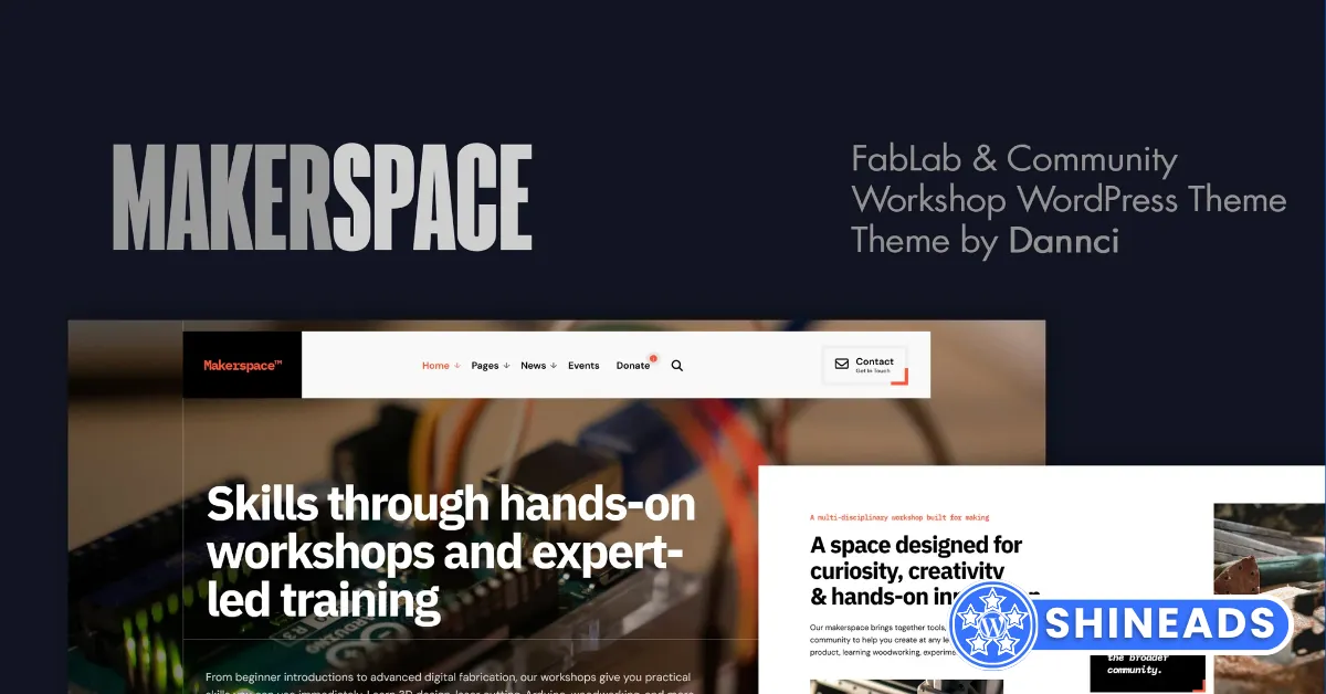 Makerspace – FabLab & Community Workshop WordPress Free Download v1.0.0