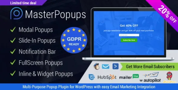 Master Popups for Email Subscription Plugin Free Download v3.9.4