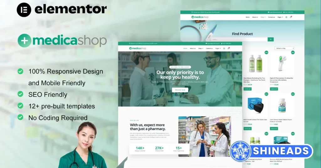 MedicaShop - Pharmacy & Medical Store Elementor Template Kit