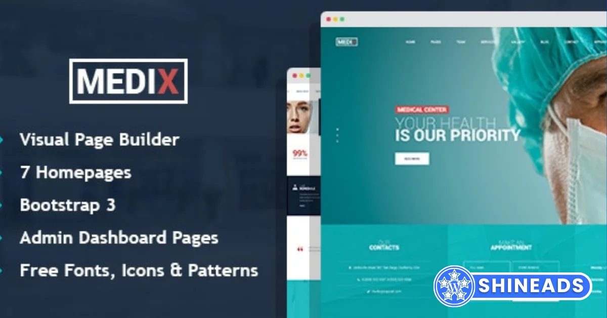 Medix – Medical Clinic WordPress Theme  Free Download v3.1