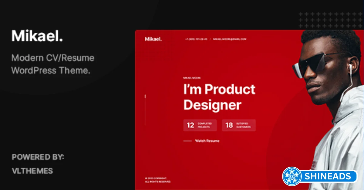 Mikael – Modern & Creative CV/Resume WordPress Theme  Free Download v1.0.7