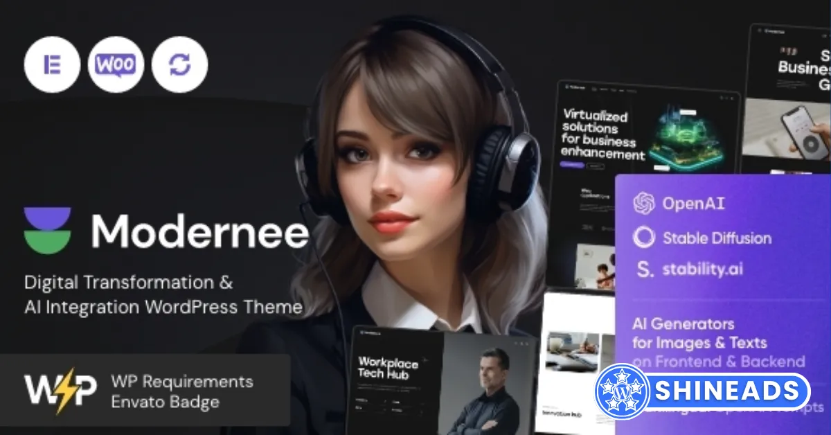 Modernee – AI Company & Digital Agency WordPress Theme Free Download v1.11.0