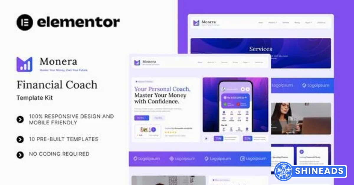 Monera – Financial Coach Elementor Template Kit Free Download v1.0