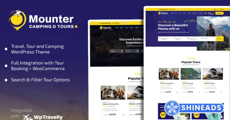 Mounter – Camping, Travel & Tour Booking WordPress Theme Free Download 1.2.1