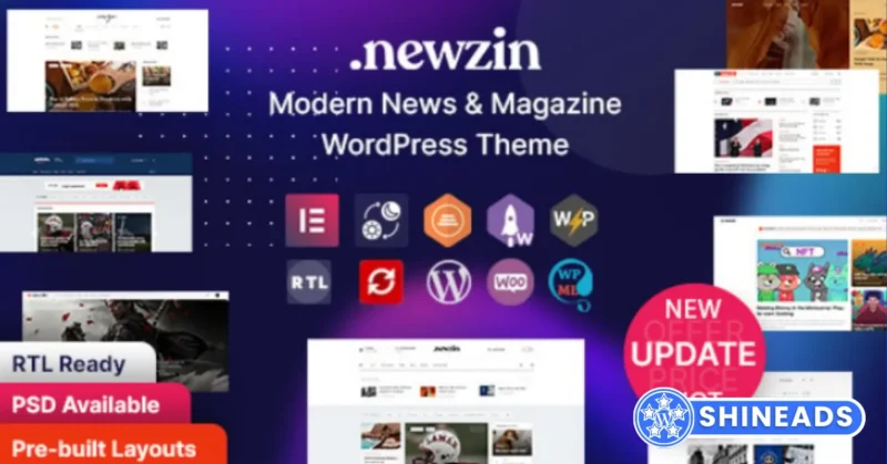 Newzin – WordPress Newspaper & Magazine Theme Free Download v1.0.2